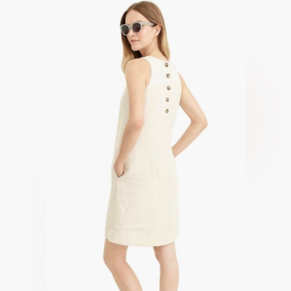 J.Crew Button Back Linen Shift Dress | Medium